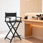30'' Aluminum Tall Directors Chair, Portable Makeup Chair for Makeup Artist, Makeup Chair Teachers Chair Only 10.15LB, Black