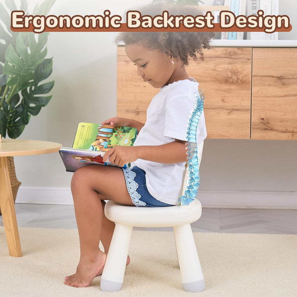 KidBloom Toddler Chair, Ergonomic Kids Chair, Durable and Sturdy Small Plastic Child Chair for Toddlers 1–3