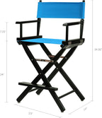 Casual Home 220-02/021-27 Director Chair 24" - Counter Height BlackFrame/Turquoise Canvas