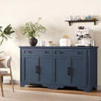 ONBRILL 63" Sideboard Buffet Cabinet, Kitchen Buffet Storage Cabinet, Large Credenza with Drawers & Doors, Wood Coffee Bar Console Wine Bar for Living Room Hallway Blue