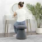 Mushroom Ottoman, 18” Boucle Foot Stool for Living Room & Bedroom, Cute Vanity Stool, Accent Footrest for Entryway, No Assembly Required, Gray