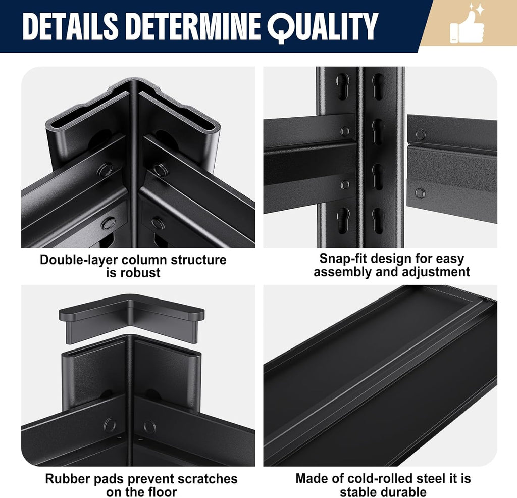 Heavy Duty Metal Garage Shelving Unit, 71.2" H x 35.4" W x 16" D, 5-Tier Adjustable Storage Shelves for Garage Storage, Standing Shelf Unit & Shelves Organizer for Home, Warehouse, Workshop