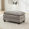 Oversized Modular Sectional Sofa Set, Convertible Deep Seat Cloud Couch with Ottoman, Large U Shaped Corner Couch with Throw Pillows for Living Room (Grey, Ottoman)