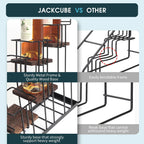 Coffee Syrup Organizer Rack, Rustic Wood and Metal Wire, 4-Tier Display Holder Coffee Station Bar Accessory for Syrup, Wine, Dressing Bottle Countertop Display Storage Stand for Kitchen - MK816A