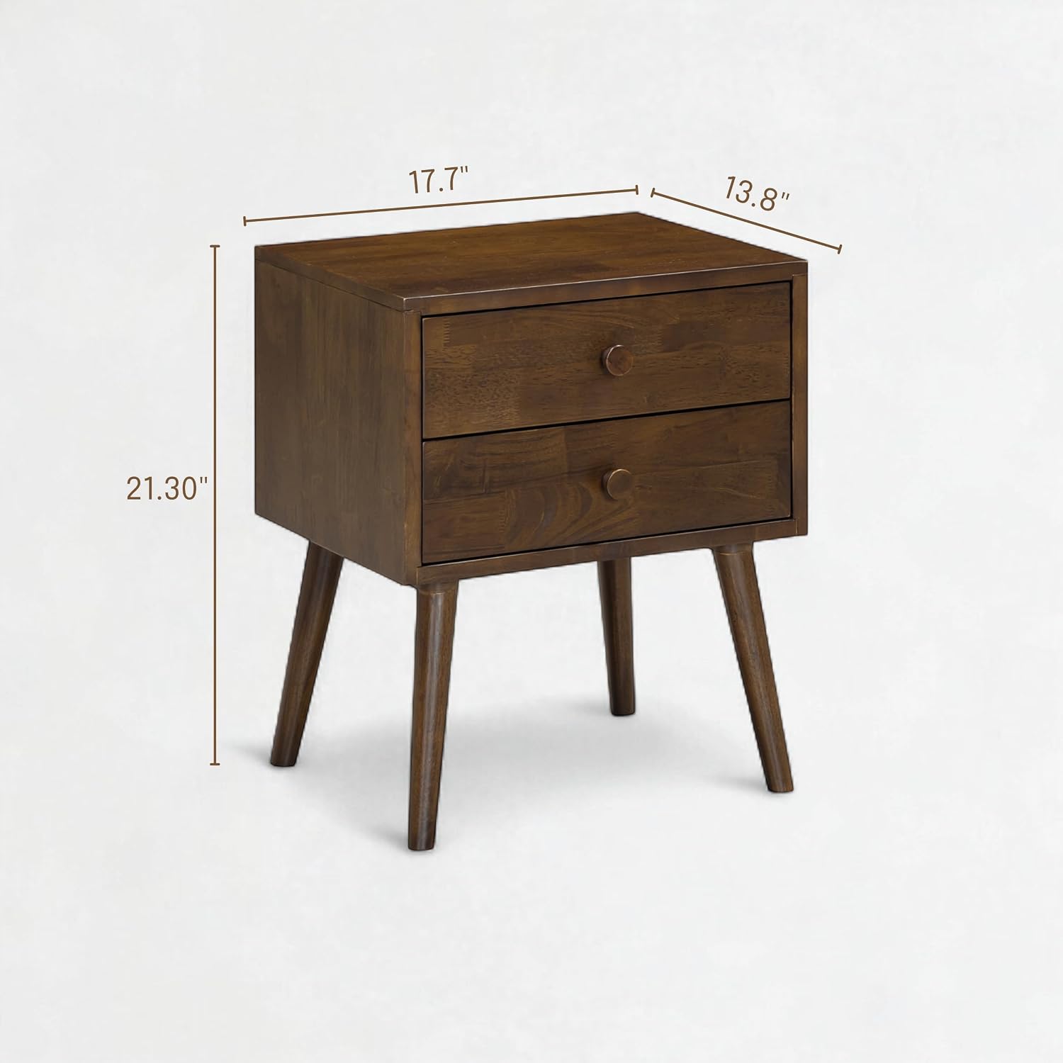 NTC Lux Nightstand with 2 Drawers, Featuring Adaptable Design, 150 lbs Load Capacity, Water-Resistant, Elevate Your Space, Easy Assembly - Dark Walnut