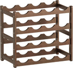 Wine Rack 16-Bottle Capacity, Space-Saving Countertop Wine Storage Organizer – Sturdy Bamboo Wine Holder for Kitchen, Bar,Cabinets & Pantry, Easy Access & Clutter-Free Organization(4-Tiers)