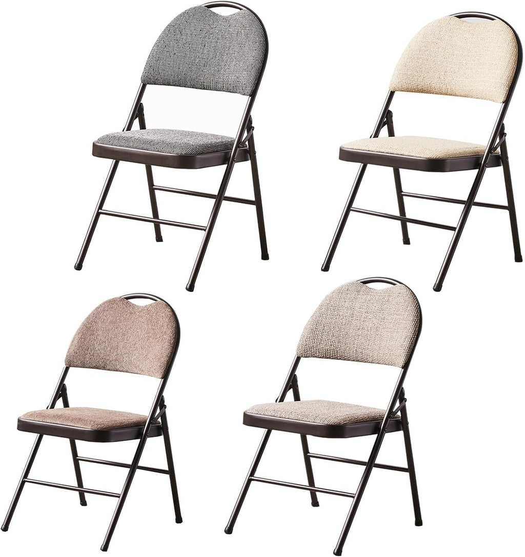 Folding Chairs,Commercial Event Heavy-Duty,Open Back,Foldable,Space Saving,Guest,Easy to Store & Carry Anywhere(Beige)
