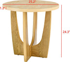 25" Round End Table, Wooden Side Table, Night Stand for Living Room,Reception Room (Oak Color)