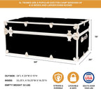 Rhino Trunk & Case Classic XL Trunk With Wheels 34"x20"x15", 1500+ lbs Capacity - Many Colors, Soft-Close Lid. Strong, USA Made Summer Camp Footlocker and Secure College Dorm Storage Chest