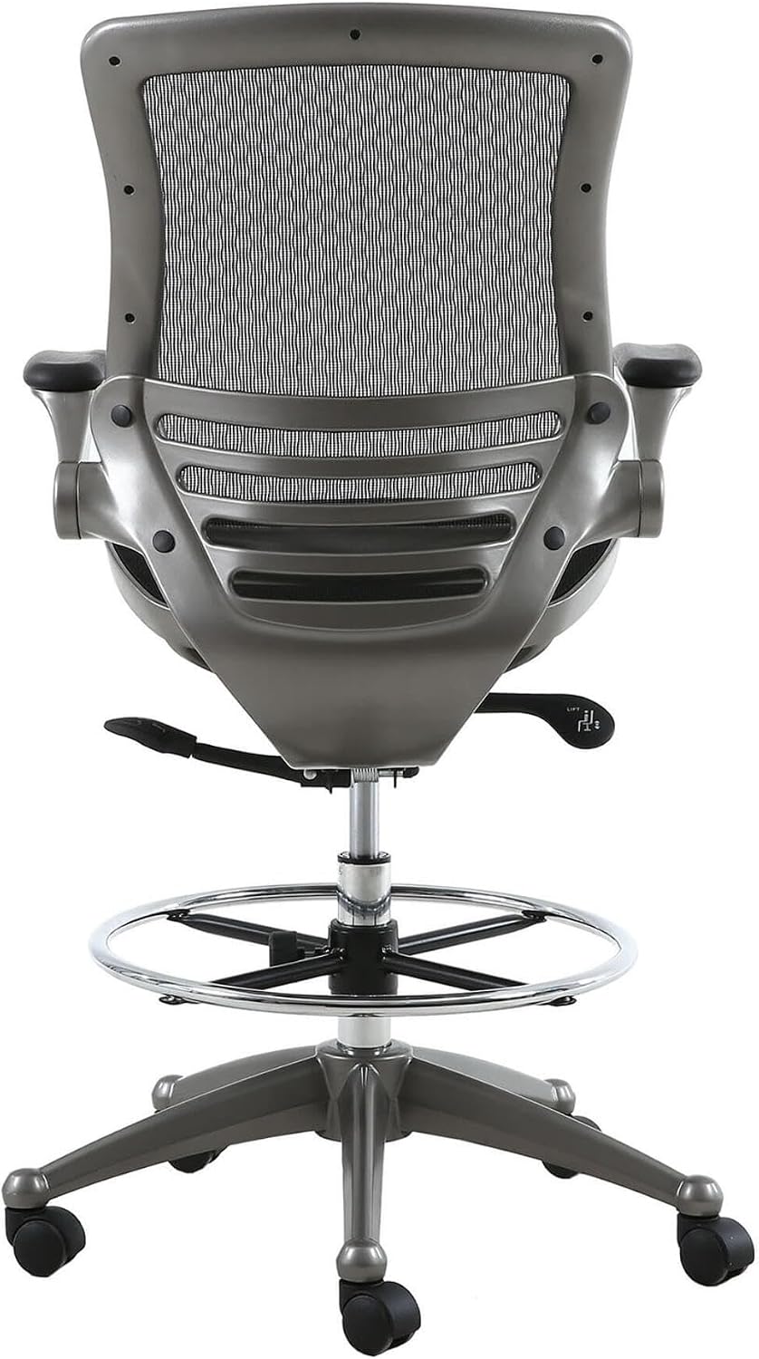 Harwick Evolve All Mesh Heavy Duty Drafting Chair, Gunmetal Finish