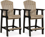 Signature Design by Ashley Fairen Trail 30" HDPE Durable Outdoor Barstool, 2 Count, Black & Brown