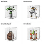 HOYOJA Clear Acrylic Display Case, Large Stackable Storage Bins Magnetic Attraction Lids, 5 Pack Acrylic Box Showcase for Collectibles, Figures, Cosmetic, Purse, Handbag, Wallet, 10.7x8.6x14.2 inch