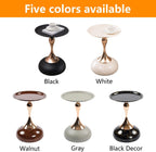 Modern Pedestal Small Round Side Table, Metal Coffee End Table, Bedside Sofa Decorative Accent Table for Small Space, Living Room, Bedroom, Cafes, Office, Corners (Pedestal B, Gray)