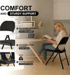 Set of 4 Folding Chairs with Cushion, No Assembly Wedding Chair, 280 LBS Capacity, Padded Folding Chairs 2 Pack for Banquet, Party, Picnic, Outdoor & Indoor Events, Black