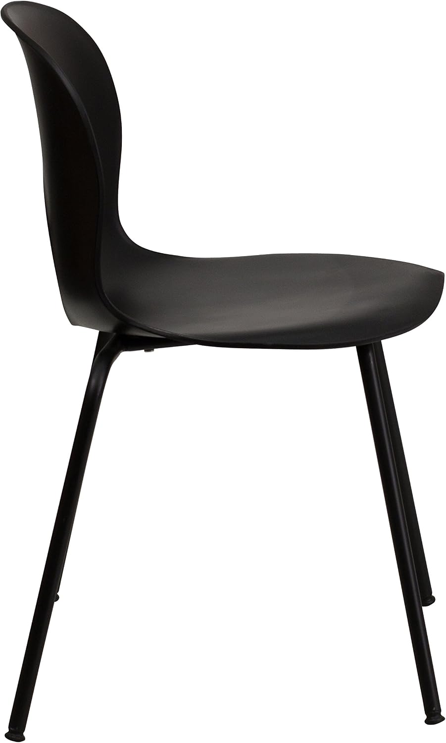 Flash Furniture 5 Pack HERCULES Series 770 lb. Capacity Designer Black Plastic Stack Chair with Black Frame