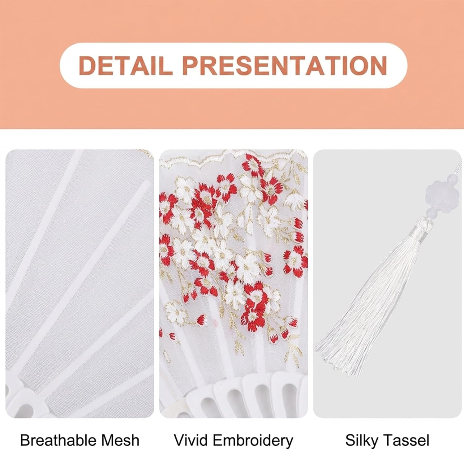 Folding Fans Hand Fan Foldable: Handheld Fan Chinese Folding Fans for Women Wedding Decoration Dancing Party