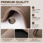 Super Absorbent Bath Runner Mat, Non-Slip Bathroom Rug, Long Narrow Floor Carpet for Shower, Machine Washable (Taupe, 12''X47'')