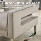Velvet Accent Chairs Set of 2, Modern Armchair, Grey | Stainless Steel Base, Soft Velvet Upholstery, Thick Padded Seat, 350 LBS Weight Capacity, For Living Room and Home Office