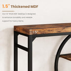 Garvee 55" Entryway Table, 5-Tier Console Tables for Entryway, Industrial Sofa Tables with Storage for Living Room, Entry Hallway Couch Entrance Table with o-Shaped Metal Frame & Storage Shelves