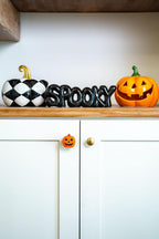 Knobēz: Decorative Knob Covers - Jack o Lantern - 12pk - Stretch Over Hardware Decorations, Cozy Seasonal Autumn Colors, Kitchen-Bathroom-Dressers-Home