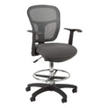Norwood Commercial Furniture Adjustable-Height Office Mesh Drafting Chair with Chrome Footrest Ring & Optional Arms