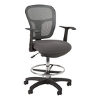Norwood Commercial Furniture Adjustable-Height Office Mesh Drafting Chair with Chrome Footrest Ring & Optional Arms