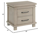 Soho Baby Hampton Premium Soft Closing 2-Drawer Nightstand, Smooth Stone Wash