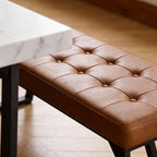 Brafab Corner Dining Table Set, 72 Inch Breakfast Nook Table Set with Upholstered Banquette, 5-Piece Corner Bench Dining Table Set, Luxury Caramel