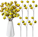 Suncalla 12 Pcs Felt Bee Stems What Will Baby Bees Birthday Party Decor DIY Felt Honeybee Branch Pick for Tree Vase Filler Home Centerpiece Farmhouse Baby Shower Crafts (Bee)