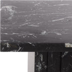 SAFAVIEH Couture Collection – Olivia Black Square Travertine Accent Table, Sculptural Pedestal Display Table (SFV9701C)