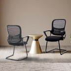 DUMOS Office Desk Chair with Sled Base Set of 6, Ergonomic Executive Mesh Computer Chairs with Lumbar Support for Home Bedroom Waiting Reception Guest Student
