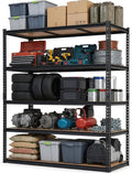 5-Tier Storage Shelving Unit, 60" W x 24" D x 72" H, Carbon Steel Utility Shelves, 2500 lbs Load Capacity, Adjustable Metal Freestanding Garage Shelf for Pantry, Basement, Warehouse, Heavy Duty