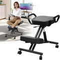 Ergonomic Kneeling Chair, Kneeling Chair with Locking Wheels, Adjustable Height Support Chairs, PU Computer Kneel Chairs for Living Room