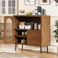 Wood Sideboard Cabinet - Slim Side Board Buffet Cabinet with Storage, Small Accent Credenza with Drawers and Door, Modern Coffee Bar Table for Kitchen, Dining Room, Entryway, Living Room