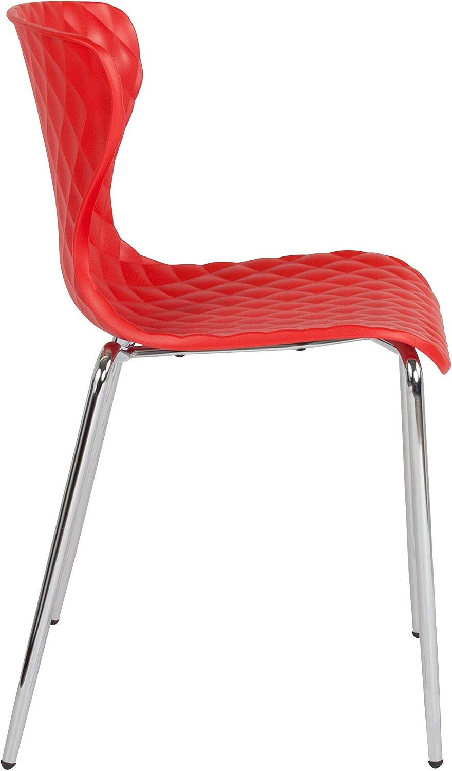 EMMA + OLIVER Contemporary Design Red Plastic Stack Chair