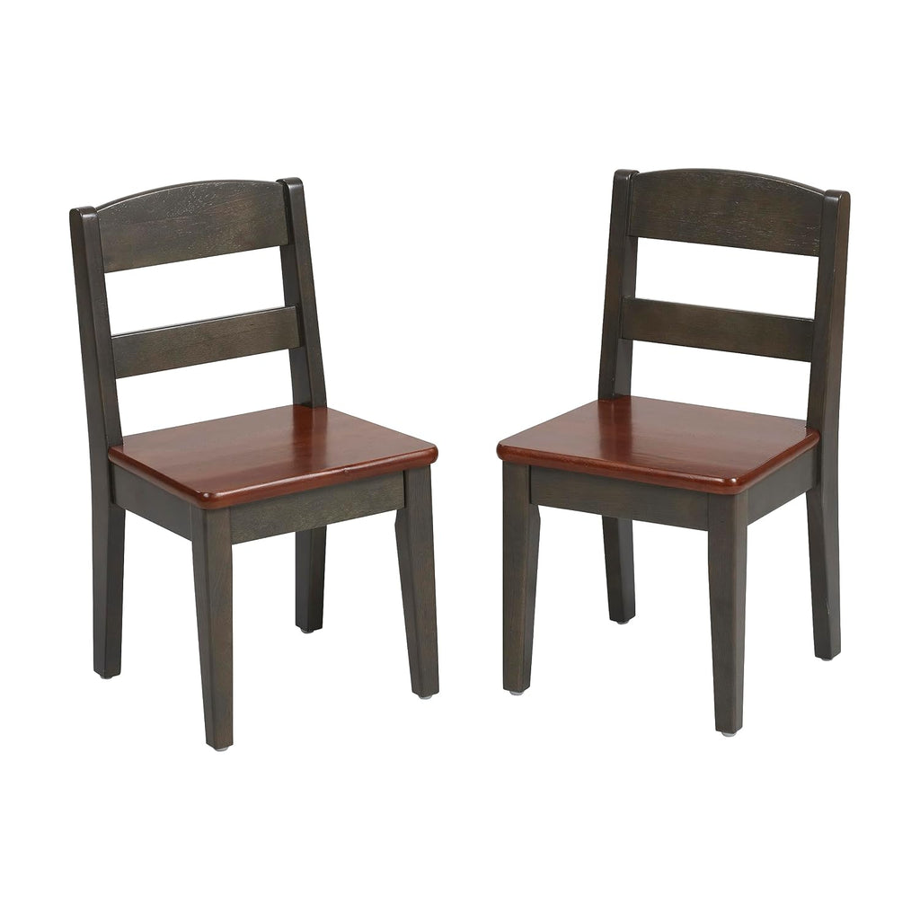 ECR4Kids Hideaway Chair, Kids Furniture, Dark Walnut/Grey Wash, 2-Pack