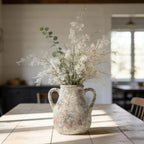 MILÖNGA Ceramic Vase Raw Terracotta Vase for Centerpieces,Modern Farmhouse Rustic Vintage Flower Vase for Pottery Barn Home Decor,Living Room,Kitchen Bedroom (Brown, 7.5 Inches)