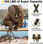 TAVR Furniture Portable Folding Chair with Handle, Heavy Duty Round Fold Stool Chair with 550lbs Capacity for Adults, 24 Inch Foldable Stool for Dorm, Kitchen, Vanity, Church and Outdoor use