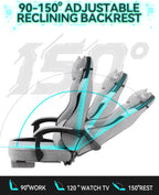 Gaming Chair, Computer Office Chair with Foot Rest, Ergonomic Fabric Desk Chair with Adjustable Lumbar Support & Headrest, Comfortable PC Reclining Gaming Chairs for Adults, Silla Gamer 350lbs