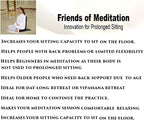 Friends of Meditation Extra Large Meditation Chair | Floor Chair with Back Support | Yoga Chairs for Adults | Portable Folding Chair | Yoga Chair with Cushion & Meditation Block | Black | 24x22 in