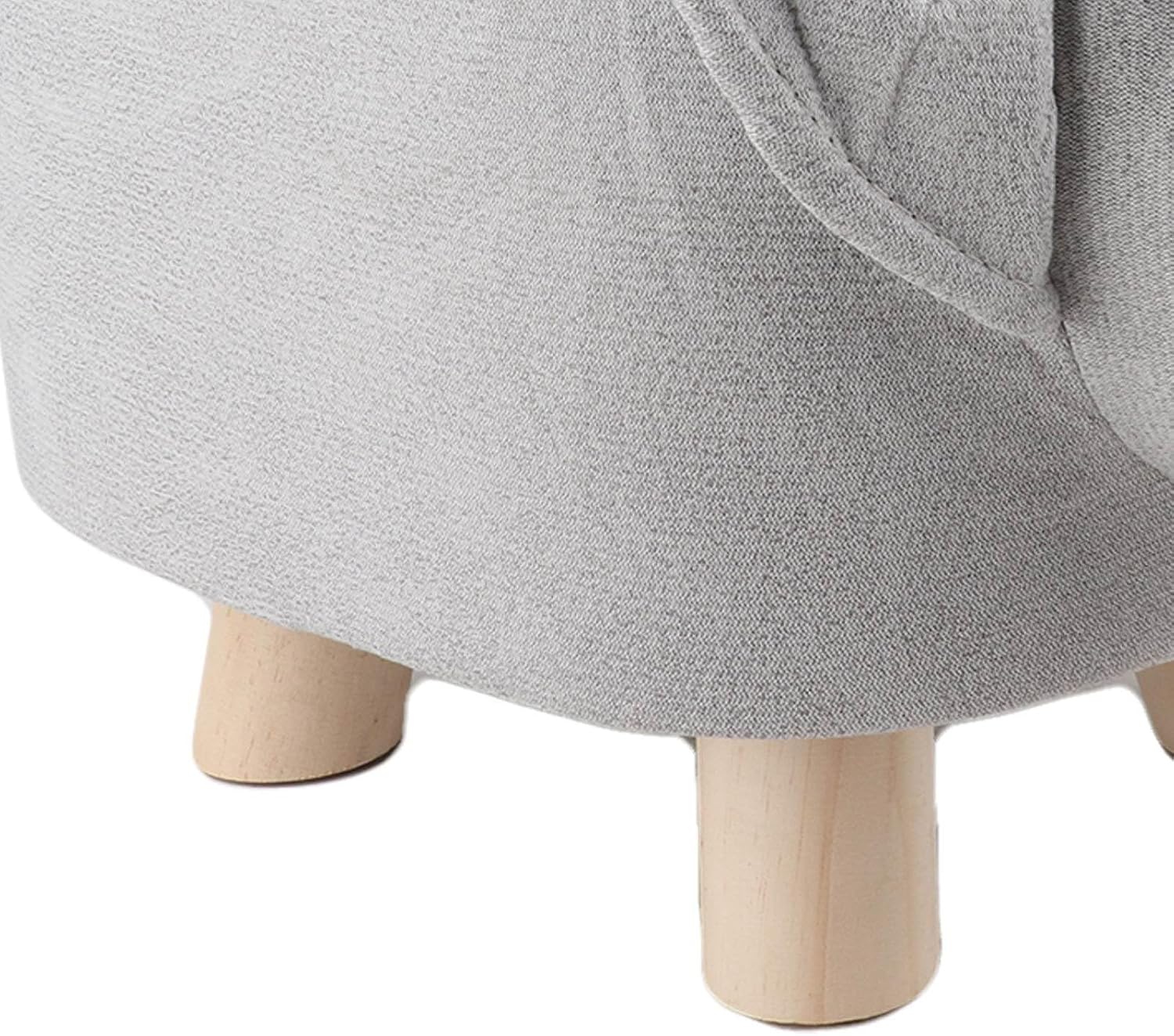 Animal Footstools, Cartoon Animal Shape Footstools, Cute Elephant Shaped Stool Ottomans, Mini Ottoman Furniture for Nursery, Bedroom, Playroom, and Living Room Decor, Multipurpose Small(Grey White)