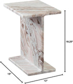 Steve Silver Furniture Irma I-Beam Toronto Brown Marble End Table, Living Room Piece, Side Table, Modern Design, 15"" L x 12"" D x 18.25"" H, Brown
