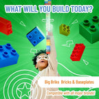 Strictly Briks Big Blocks Baseplate - Creative Building Blocks Play - Compatible with Lego Brick Pieces - Blue, 13.75 x 16.25 in (Pack of 2)