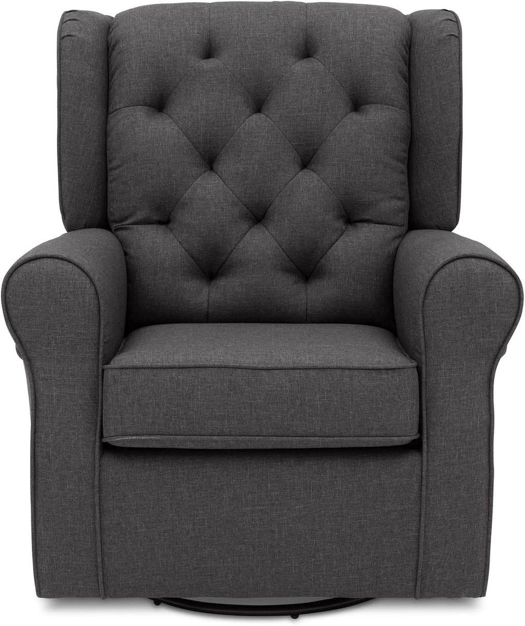 Delta Children Emma Nursery Glider Swivel Rocker Chair- Greenguard Gold Certified, Charcoal
