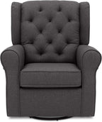 Delta Children Emma Nursery Glider Swivel Rocker Chair- Greenguard Gold Certified, Charcoal