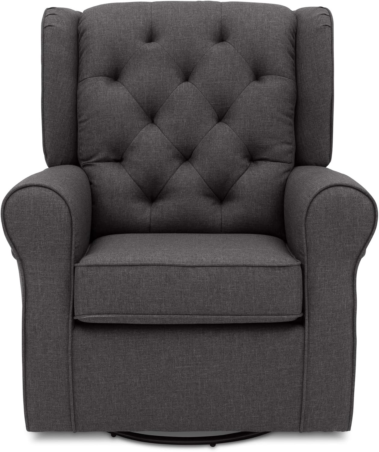 Delta Children Emma Nursery Glider Swivel Rocker Chair- Greenguard Gold Certified, Charcoal