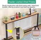 Modern Narrow Hallway Accent Table, Behind Couch Slim Table for Dorm Room, Wooden Window Sill & Radiator Tables for Home Office(White,160x20x80cm)