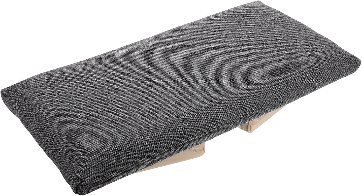 SUPVOX Bench Folding Wooden Stool Deep Gray Ergonomic Chair for Adults and Seniors Prayer Seat Portable for Mindfulness and Home Exercise