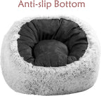 Plush Faux Fur Bean Bag Chairs, Memory Foam Filled Sofa Chair Shape Bean Bag for Adults/Teens/Kids, Ultra-Soft Lazy Sofa for Living Room Bedroom College Dorm, Grey