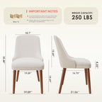 MALOL Dining Chairs Set of 4, Upholstered Dining Room Chair with Wood Legs, High-Back Padded Kitchen Chairs for Dining Room/Restaurant/Cafe, Beige